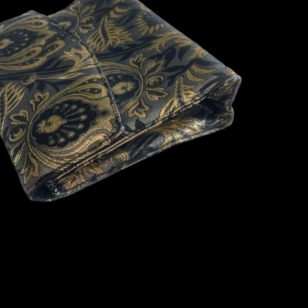 Vintage 1980s Metallic Paisley Brocade Envelope Clutch Purse Leon of California